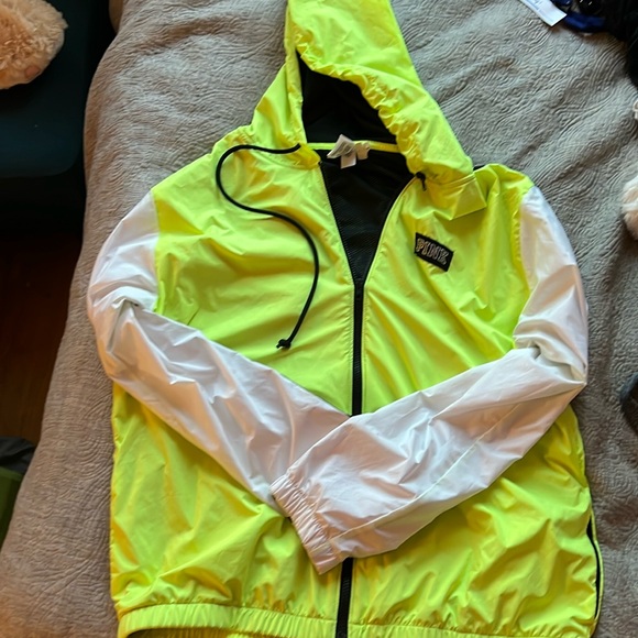 Neon green and white PINK windbreaker - Picture 1 of 3